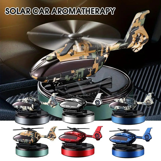 Solar Helicopter Car Air Freshener – Rotating Aromatherapy Perfume Diffuser