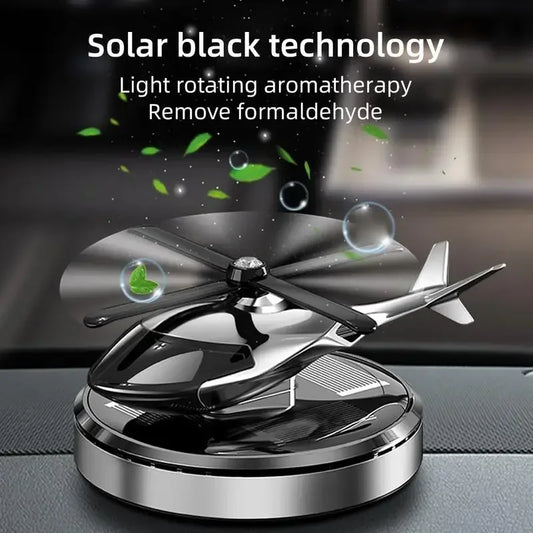 Solar Helicopter Car Air Freshener – Rotating Aromatherapy Diffuser