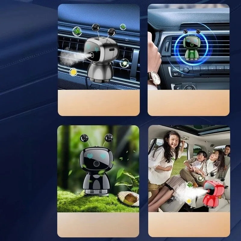 High Quality Auto-Spray&Car Decor Smart Rechargeable Car Air Freshener Automatic Aromatherapy Diffuser with Robotic Design