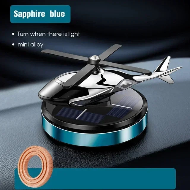 New Car Air Freshener Solar Helicopter Decoration Alloy Propeller Rotating Auto Flavoring Perfume Diffuser Interior Accessories