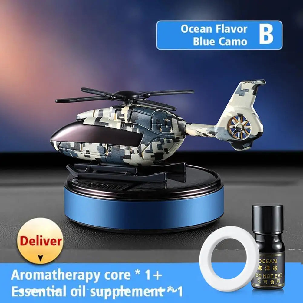 Car Solar Air Freshener Airplane Solar Helicopter Interior Accessories Trim Propeller Rotary Perfume Diffuser Deodorant